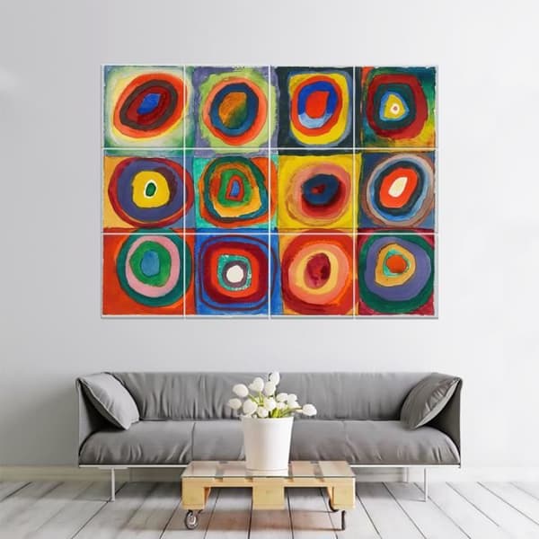 Legendarte - Färgtest Multi Panel Målning - Wassily Kandinsky cm. 150x200 (12 paneler)