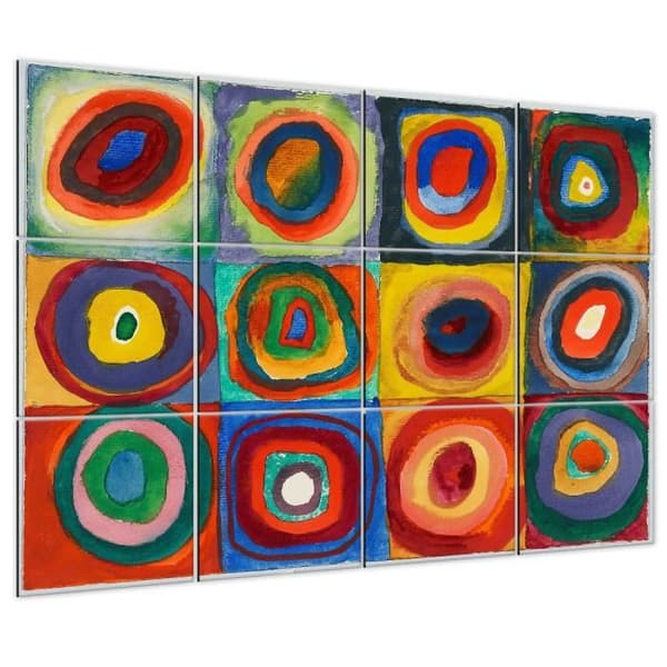 Legendarte - Färgtest Multi Panel Målning - Wassily Kandinsky cm. 150x200 (12 paneler)