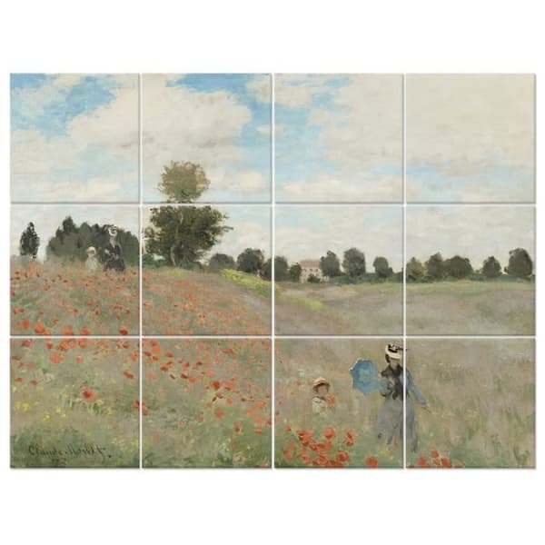Legendarte - Flerpanelsmålning Vallmofältet - Claude Monet cm. 150x200 (12 paneler)