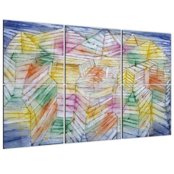Legendarte - Multi Panel Painting Theatre Mountain Construction - Paul Klee cm. 150x200 (12 paneler)