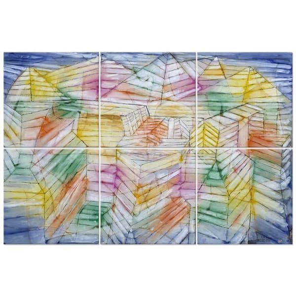 Legendarte - Multi Panel Painting Theatre Mountain Construction - Paul Klee cm. 150x200 (12 paneler)