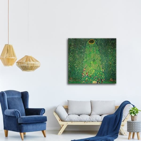 Legendarte - Målning, Tryck på duk - Solrosen Gustav Klimt cm. 50x50