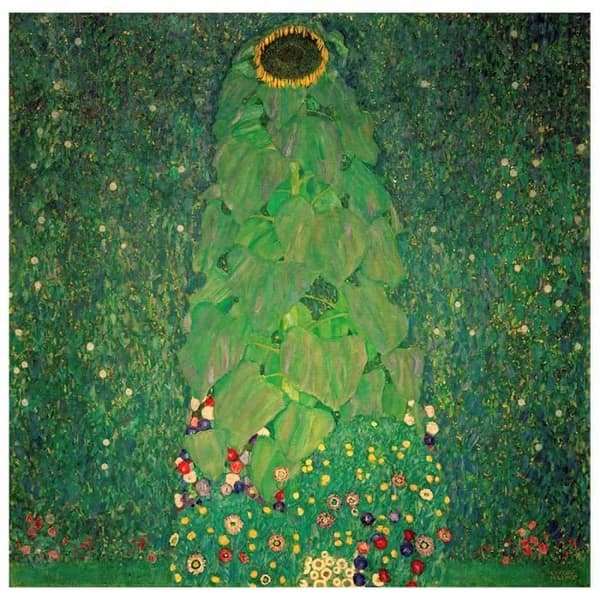 Legendarte - Målning, Tryck på duk - Solrosen Gustav Klimt cm. 50x50