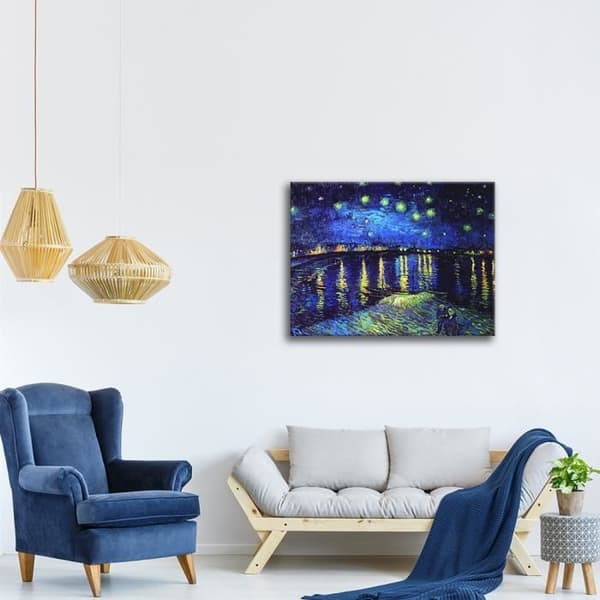 Legendarte - Målning, tryck på duk - Willows at Sunset Vincent Van Gogh cm. 50x60