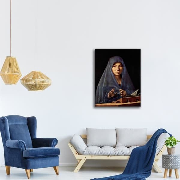 Legendarte - Tavel, Tryck På Duk - Jungfrun Av Annonsen - Antonello Da Messina cm. 60x80