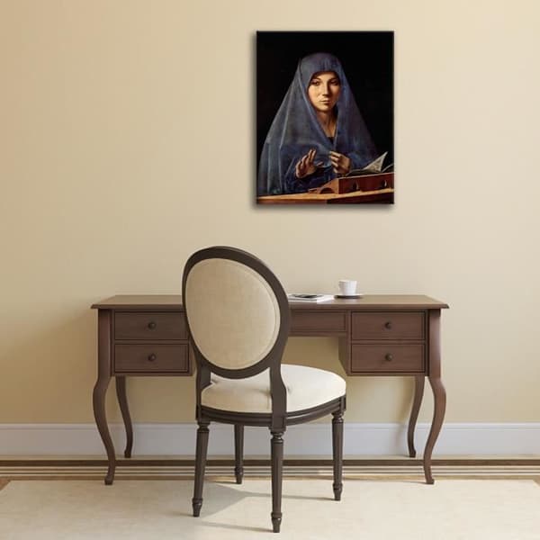 Legendarte - Tavel, Tryck På Duk - Jungfrun Av Annonsen - Antonello Da Messina cm. 60x80