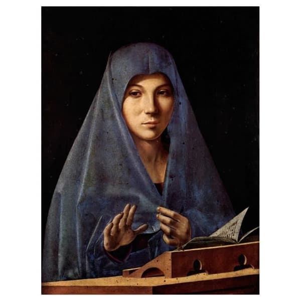 Legendarte - Tavel, Tryck På Duk - Jungfrun Av Annonsen - Antonello Da Messina cm. 60x80