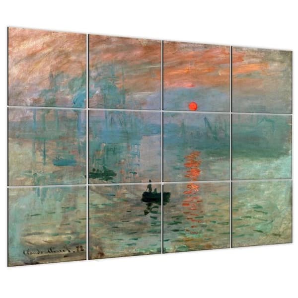 Legendarte - Multi Panel Print Painting. Rising Sun - Claude Monet cm. 150x200 (12 paneler)
