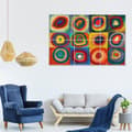Miniatyrbild 3 av 4: Legendarte - Färgtest Multi Panel Målning - Wassily Kandinsky cm. 100x150 (6 paneler)