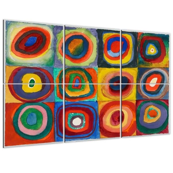 Legendarte - Färgtest Multi Panel Målning - Wassily Kandinsky cm. 100x150 (6 paneler)