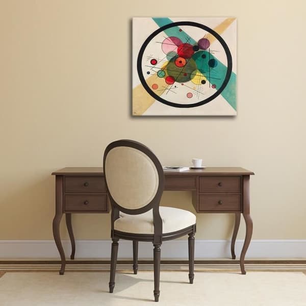Legendarte - Målning, tryck på duk - Circles In A Circle Wassily Kandinsky cm. 50x50