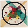 Miniatyrbild 1 av 4: Legendarte - Målning, tryck på duk - Circles In A Circle Wassily Kandinsky cm. 50x50