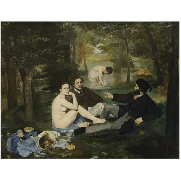 Legendarte - Målning, tryck på duk - Lunch på gräset - Edouard Manet cm. 60x80