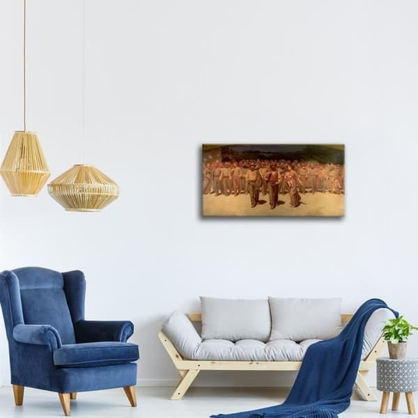 Legendarte - Målning, tryck på duk - Fjärde ståndet - Giuseppe Pellizza da Volpedo cm. 50x100