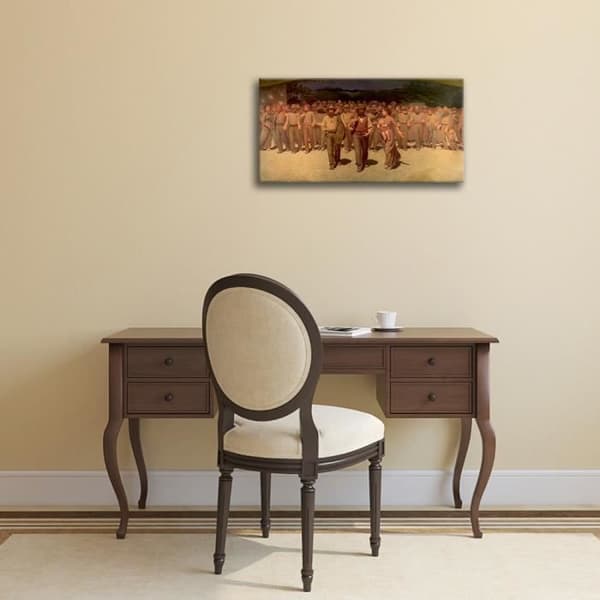 Legendarte - Målning, tryck på duk - Fjärde ståndet - Giuseppe Pellizza da Volpedo cm. 50x100