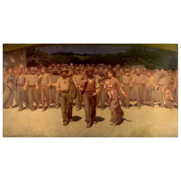Legendarte - Målning, tryck på duk - Fjärde ståndet - Giuseppe Pellizza da Volpedo cm. 50x100