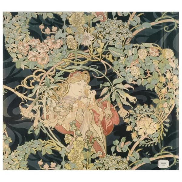 Legendarte - Målning, Tryck på duk - Kvinna med Marguerite - Alphonse Mucha cm. 80x90