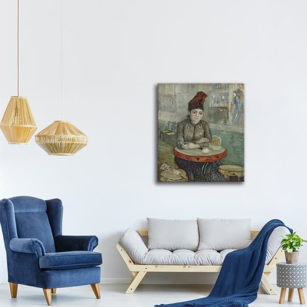Legendarte - Målning, tryck på duk - Agostina Segatori Sitter på Café Du Tambourin - Vincent Van Gogh cm. 50x60