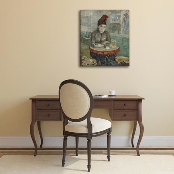 Legendarte - Målning, tryck på duk - Agostina Segatori Sitter på Café Du Tambourin - Vincent Van Gogh cm. 50x60