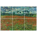 Miniatyrbild 1 av 4: Legendarte - Flerpanelsmålning Vallmofältet - Vincent Van Gogh cm. 100x150 (6 paneler)