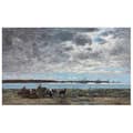Miniatyrbild 1 av 4: Legendarte - Målning, tryck på duk - Brest La Rade Harvest of Kelp - Eugène Boudin cm. 50x80