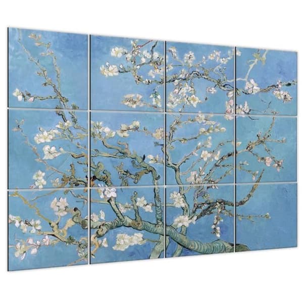 Legendarte - Flerpanelsmålning Mandelträd i blom - Vincent Van Gogh cm. 150x200 (12 paneler)