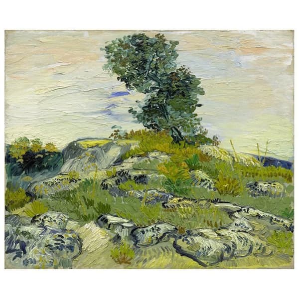 Legendarte - Målning, Tryck på duk - Rocky Oak Hills - Vincent Van Gogh cm. 60x75
