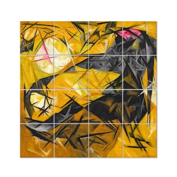 Legendarte - Multi Panel Painting Cats - Natalia Goncharova cm. 200x200 (16 paneler)