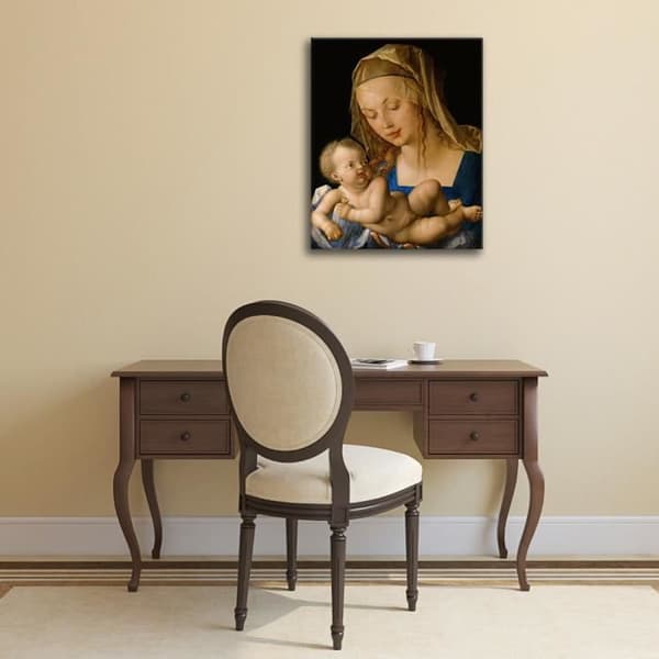 Legendarte - Målning, tryck på duk - Madonna Of The Pear - Albrecht Durer cm. 60x80