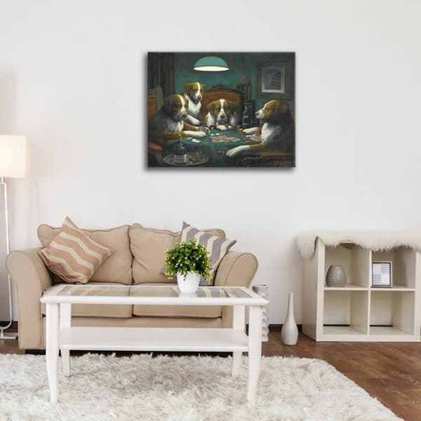 Legendarte - Målning, Tryck på duk - Pokerspel - Cassius Marcellus Coolidge cm. 50x60