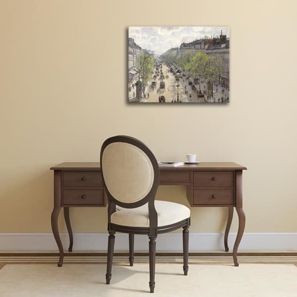 Legendarte - Målning, Tryck på duk - Boulevard Montmartre - Camille Pissarro cm. 60x75