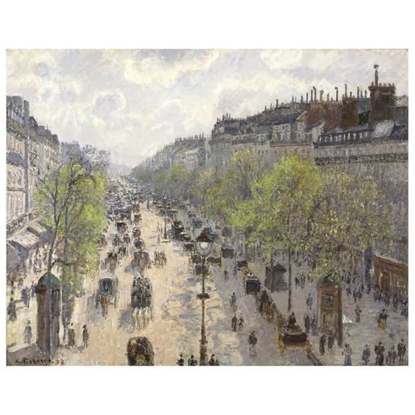 Legendarte - Målning, Tryck på duk - Boulevard Montmartre - Camille Pissarro cm. 60x75