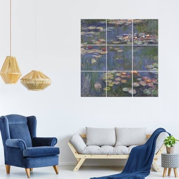 Legendarte - Näckrosor Multi Panel Tavla - Claude Monet cm. 150x150 (9 paneler)
