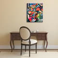 Miniatyrbild 2 av 4: Legendarte - Målning, Tryck på duk - Färgglad komposition (Homage To Bach) August Macke cm. 50x60