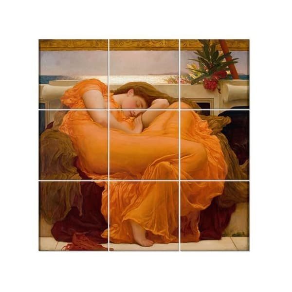 Legendarte - Flerpanelsmålning June Flamboyante - Frederic Leighton cm. 150x150 (9 paneler)