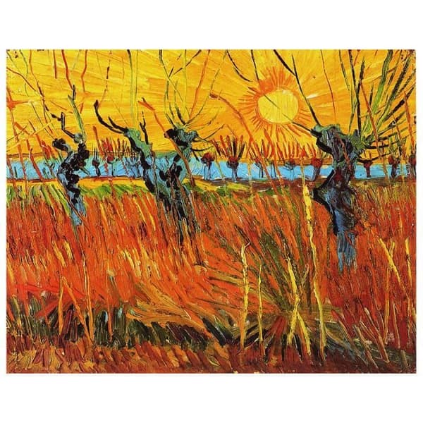 Legendarte - Målning, tryck på duk - Willows at Sunset Vincent Van Gogh cm. 80x100