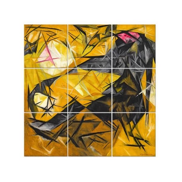 Legendarte - Multi Panel Painting Cats - Natalia Goncharova cm. 150x150 (9 paneler)