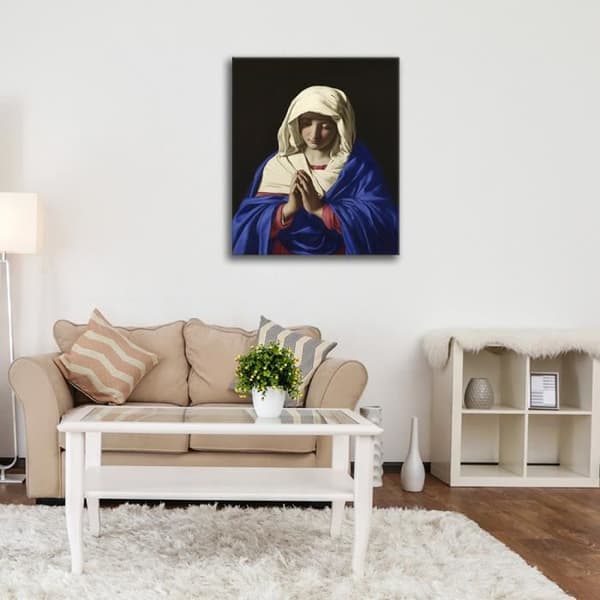 Legendarte - Målning, tryck på duk - Madonna i bön - G.B. Salvi da Sassoferrato cm. 60x75