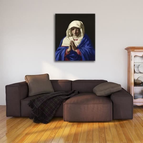 Legendarte - Målning, tryck på duk - Madonna i bön - G.B. Salvi da Sassoferrato cm. 60x75