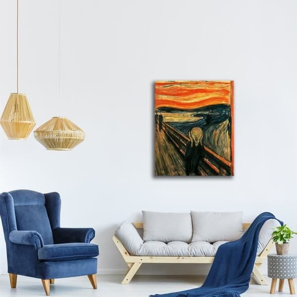 Legendarte - Målning, Tryck på duk - Skriet Edvard Munch cm. 50x70