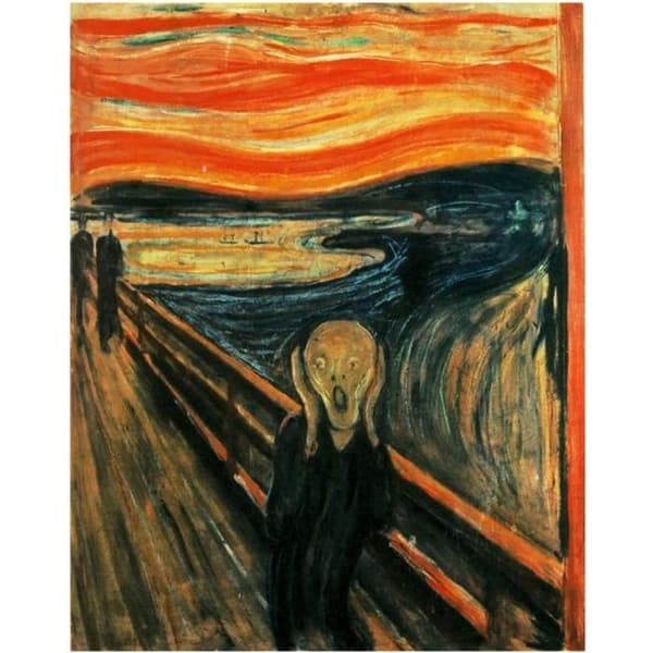Legendarte - Målning, Tryck på duk - Skriet Edvard Munch cm. 50x70