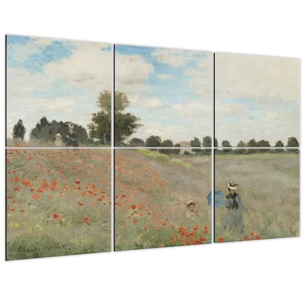 Legendarte - Flerpanelsmålning Vallmofältet - Claude Monet cm. 100x150 (6 paneler)