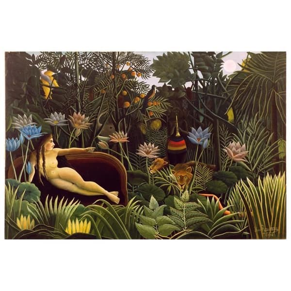 Legendarte - Målning, Tryck på duk - Drömmen Henri Rousseau cm. 50x70
