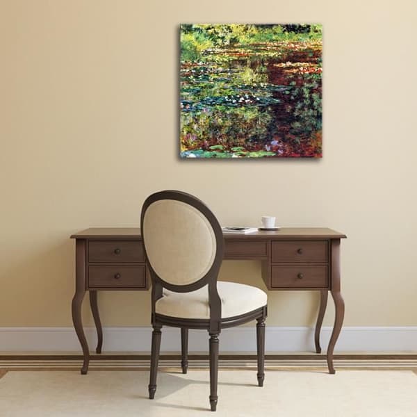 Legendarte - Målning, Tryck på duk - Etang Aux Nympheas Claude Monet cm. 90x90
