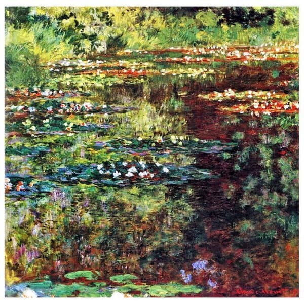 Legendarte - Målning, Tryck på duk - Etang Aux Nympheas Claude Monet cm. 90x90