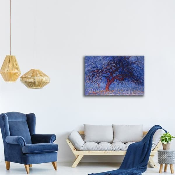 Legendarte - Målning, Tryck på duk - Röd träd Piet Mondrian cm. 80x100