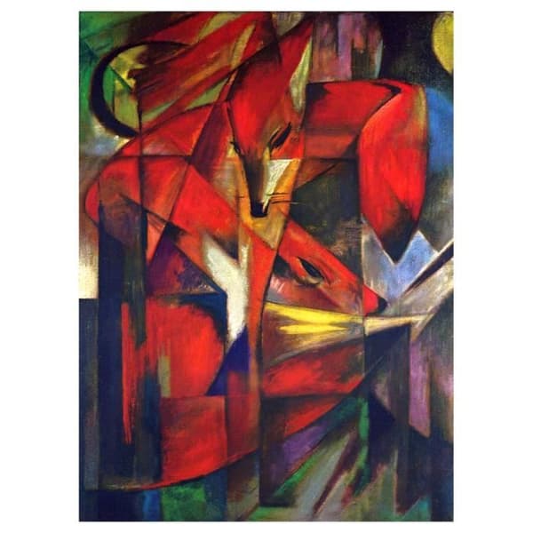 Legendarte - Målning, tryck på duk - Räven Franz Marc cm. 60x80