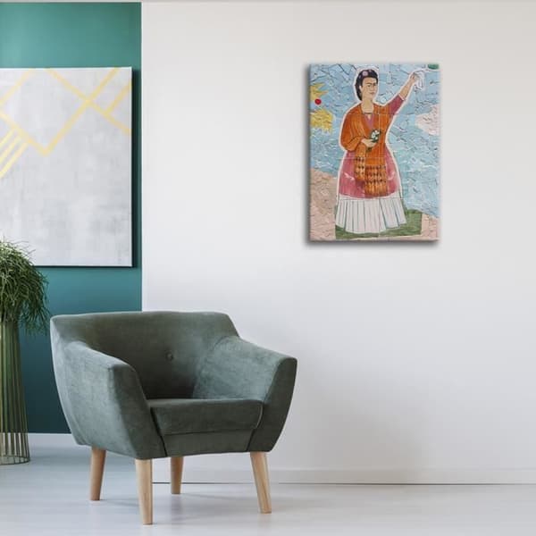 Legendarte - Målning, tryck på duk - Mosaik av Frida Kahlo cm. 50x70