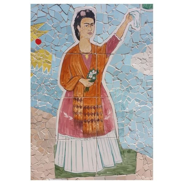 Legendarte - Målning, tryck på duk - Mosaik av Frida Kahlo cm. 50x70