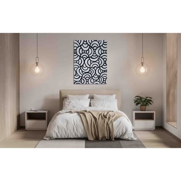Målning, Canvastryck - Vågklotter - Väggdekoration - 60x80cm